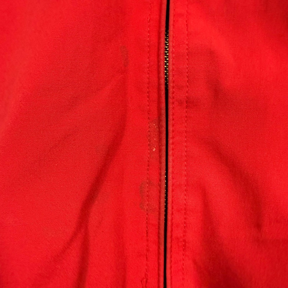 Vintage Izod Lacoste Harrington Jacket Red Plaid Lined Mens XLT Full Zip Coat - Picture 12 of 16